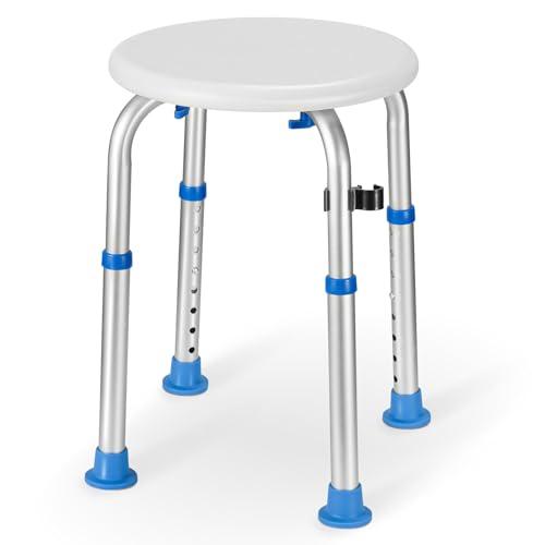 Tabouret de Douche, Siège de Douche Antidérapant pour Personnes âgées, Réglable Chaise de Douche en Hauteur, Chaise de Salle de Bain pour Femmes Enceintes, Charge Max.136 kg (Bleu, 52.5,44,44)