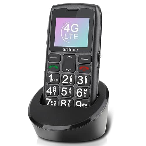 artfone Téléphone Portable Senior Débloqué avec Grandes Touches, Bouton SOS, Haut Volume, 1400mAh Batterie, Radio FM, Station de Charge, 4G Telephone Portable pour Personnes âgées C1 LTE Senior