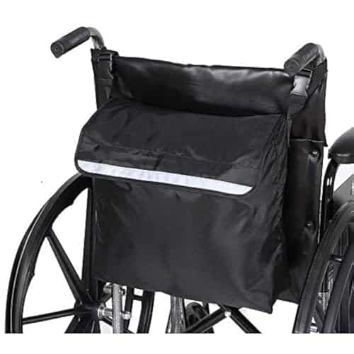 PERFETSELL Sac pour Fauteuil Roulant Arrière, Sac pour Fauteuil Roulant Oxford Étanche Grand Sac à Dos Noir pour Fauteuil Roulant Sac de Rangement pour Fauteuil Roulant Pochette Fauteuil Roulant