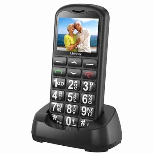 Téléphone Portable Senior Débloqué, 1.8" LCD Écran | Grandes Touches | Haut Volume, GSM Telephone pour Personne Agées Facile à Utiliser avec Bouton SOS |Radio FM| Lampe Torche| Station de Charge| Noir